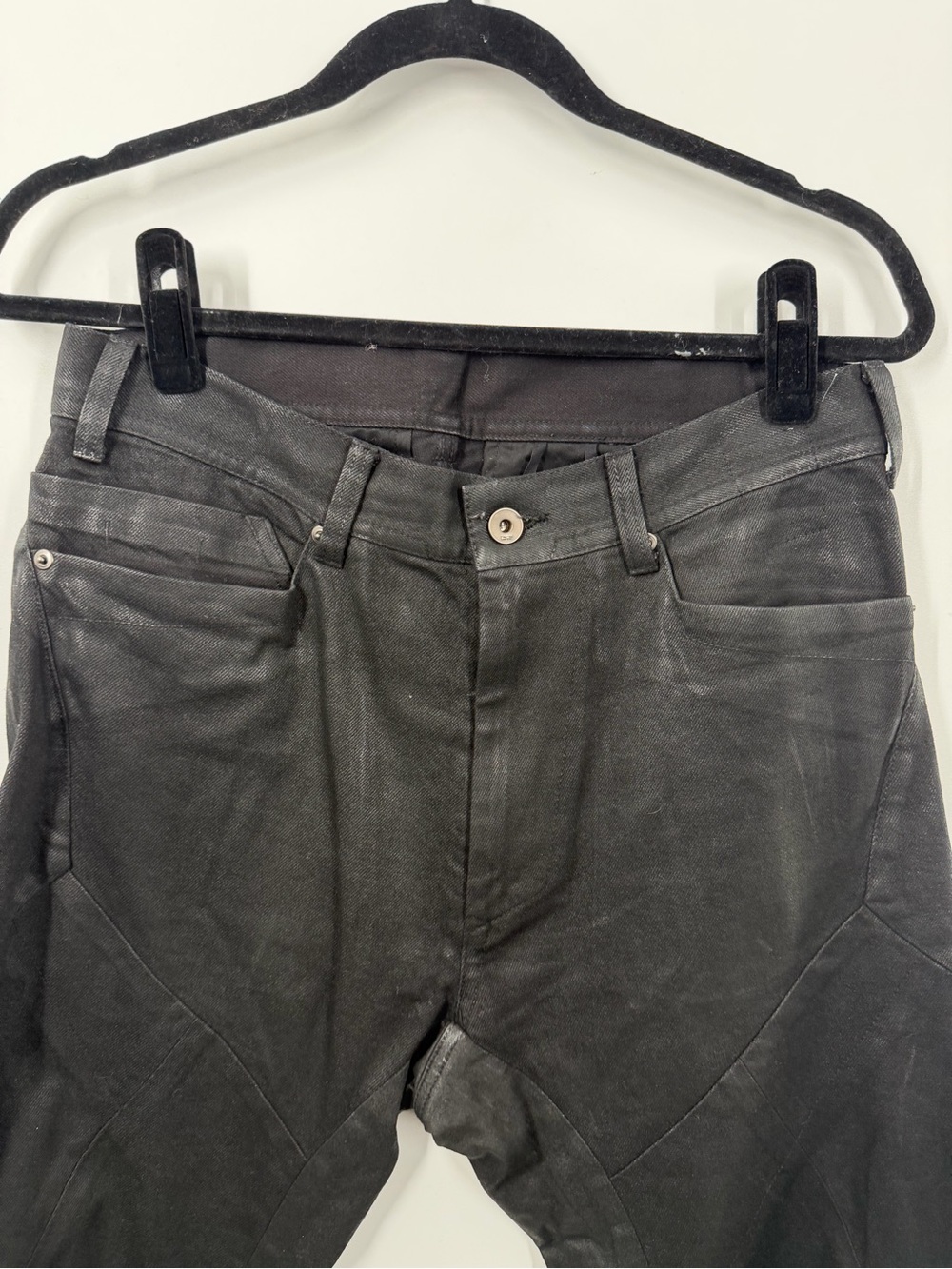 Rick Owen’s DRKSHDW Black Coated Viscose Silk Blend Pants - Picture 4 of 10